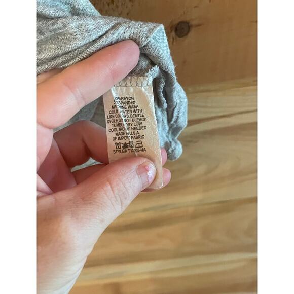 Altar'd State womens grey vneck top blouse home town VIRGINIA.  Small - Picture 4 of 5